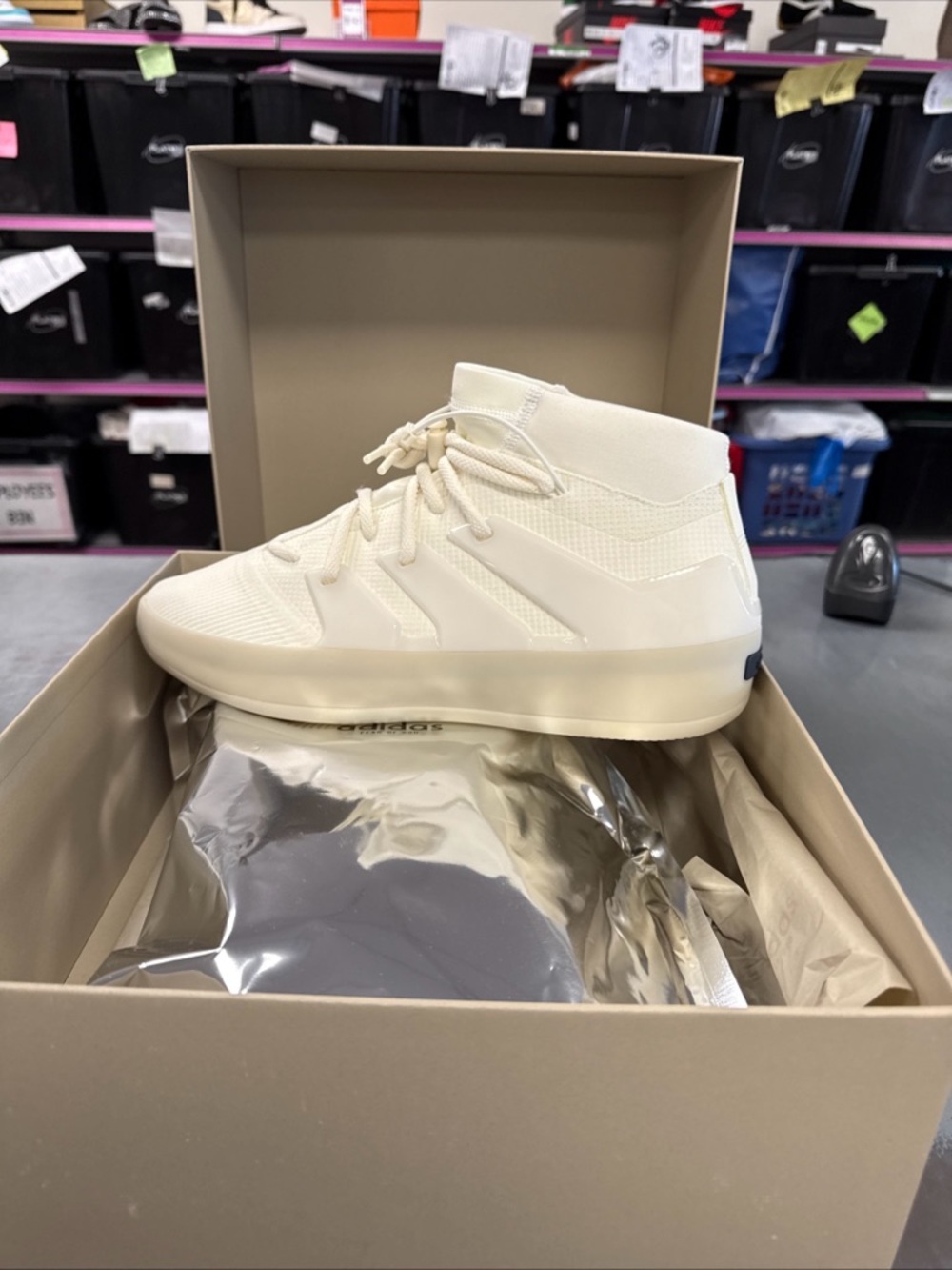 adidas Men's tripple white High-Top Sneakers addidas x fear of god size 13 new